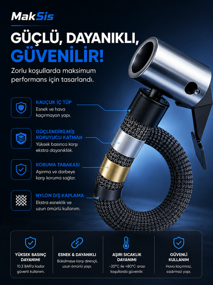 MakSis Akıllı Kablosuz Lastik Şişirme Pompası – Dijital Göstergeli Mini Hava Kompresörü